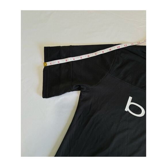Bebe Sport Crop Top Relaxed Fit Black Shirt Spellout Logo Mesh Panel Size Medium - Picture 15 of 15